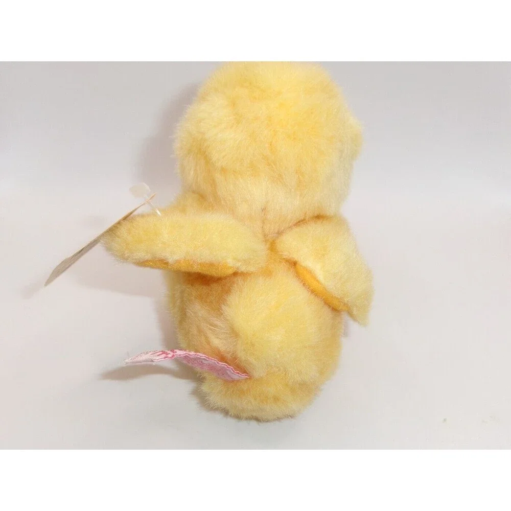 Russ Berrie Chappie Chick Plush Stuffed Animal Wearing Blue Gingham Bow Tie Tag